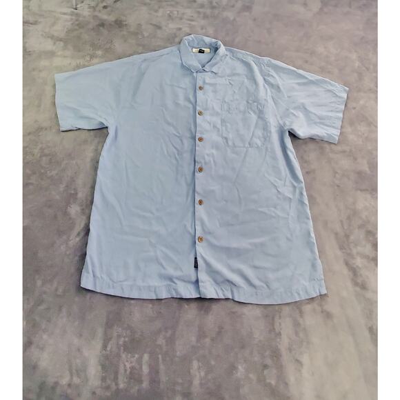 Tommy Bahama Sz M Shirt Men’s Gray 100% Silk Button Down Beach Casual C14-21 - Picture 1 of 7